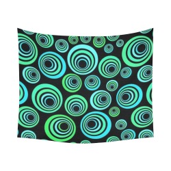 Retro Psychedelic Pretty Green Pattern Cotton Linen Wall Tapestry 60"x 51"