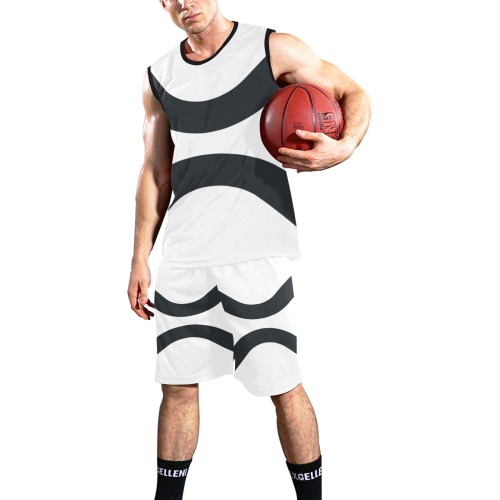 X WHITE BASKETBALL UNIFORM All Over Print Basketball Uniform
