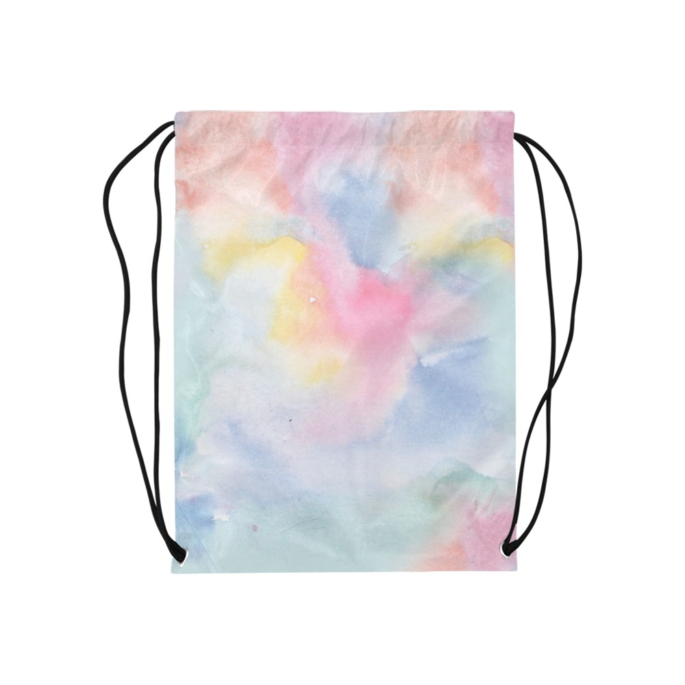 Colorful watercolor Medium Drawstring Bag Model 1604 (Twin Sides) 13.8"(W) * 18.1"(H)