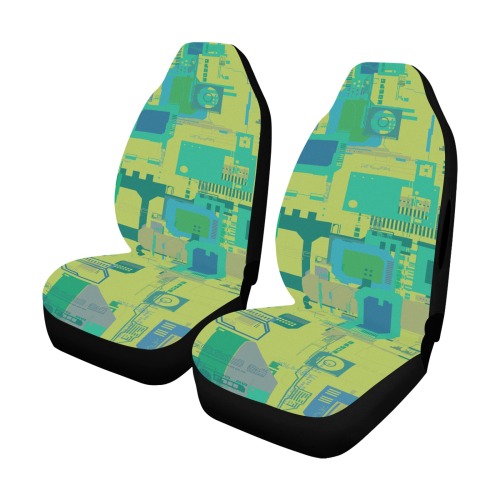Random Shapes Abstract Pattern Car Seat Cover Airbag Compatible (Set of 2)