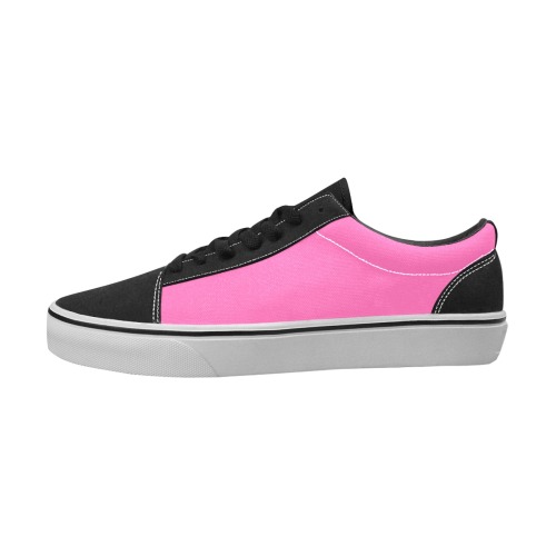 color hotpink Men's Low Top Skateboarding Shoes (Model E001-2)