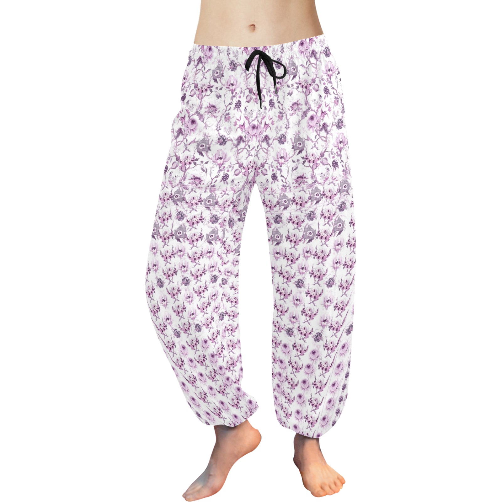 flowers Women's All Over Print Harem Pants (Model L18)