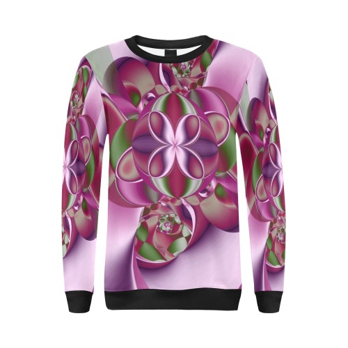 Pink Twirler All Over Print Crewneck Sweatshirt for Women (Model H18)