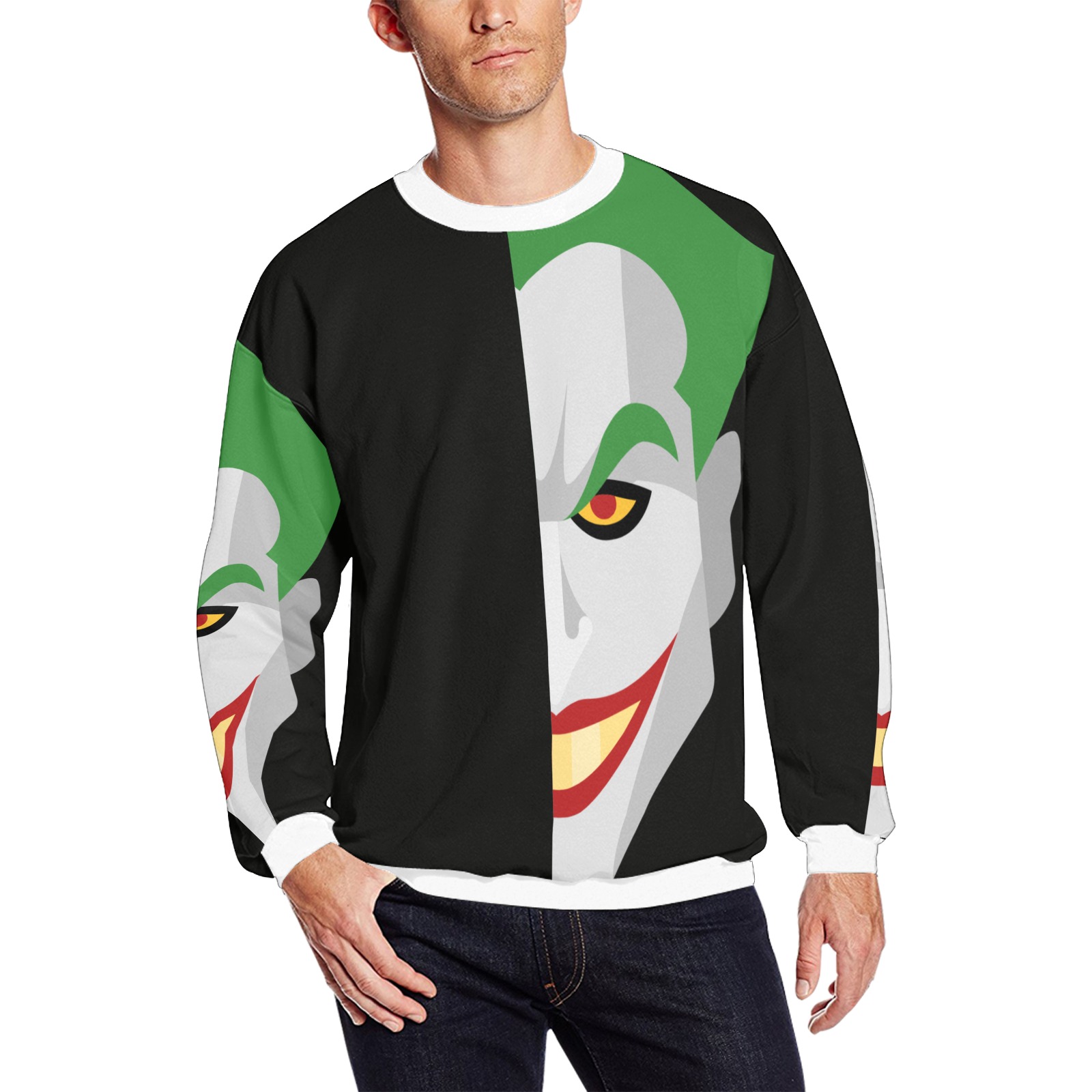 sudadera hombre joker All Over Print Crewneck Sweatshirt for Men (Model H18)