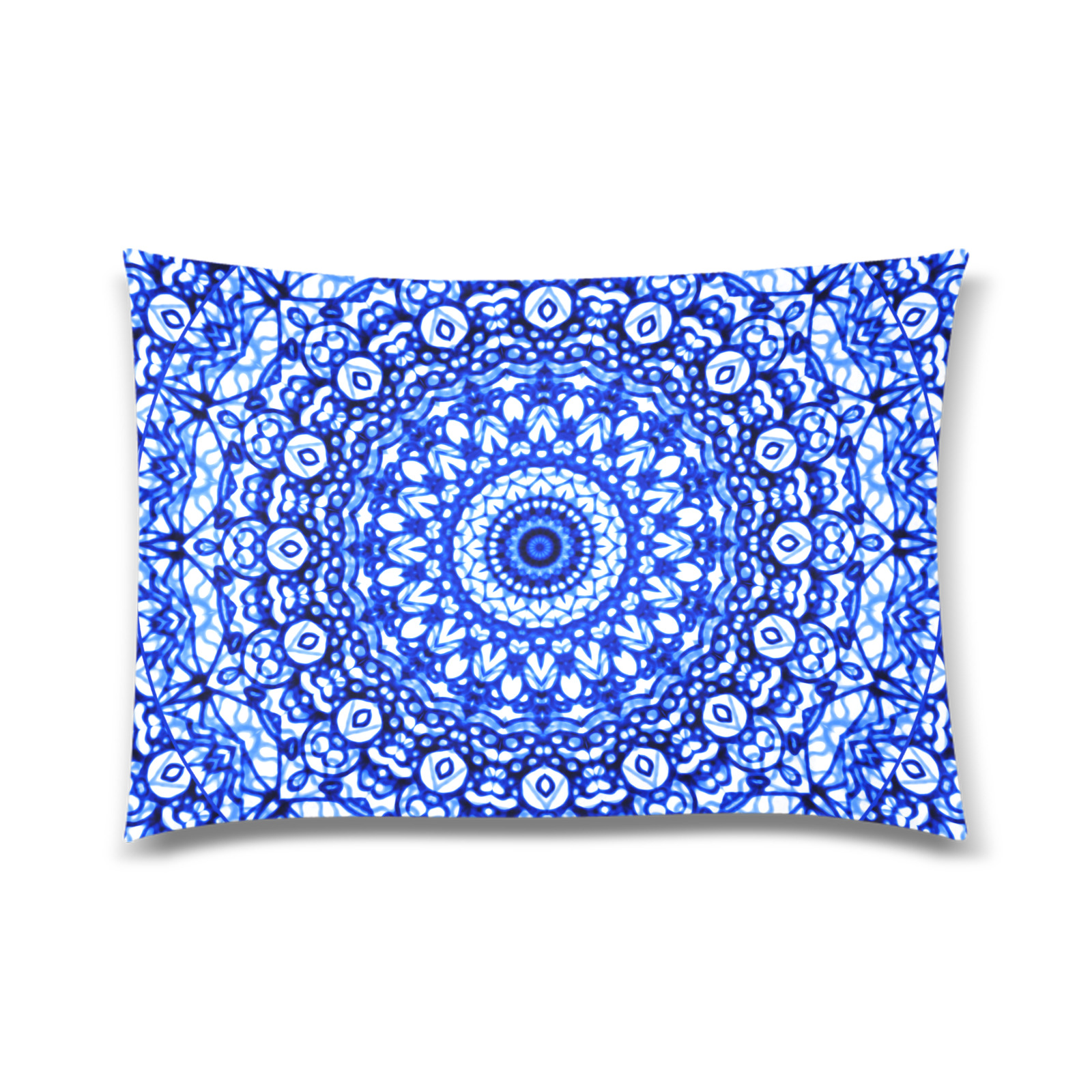 Blue Mandala Mehndi Style G403 Custom Zippered Pillow Case 20"x30" (one side)