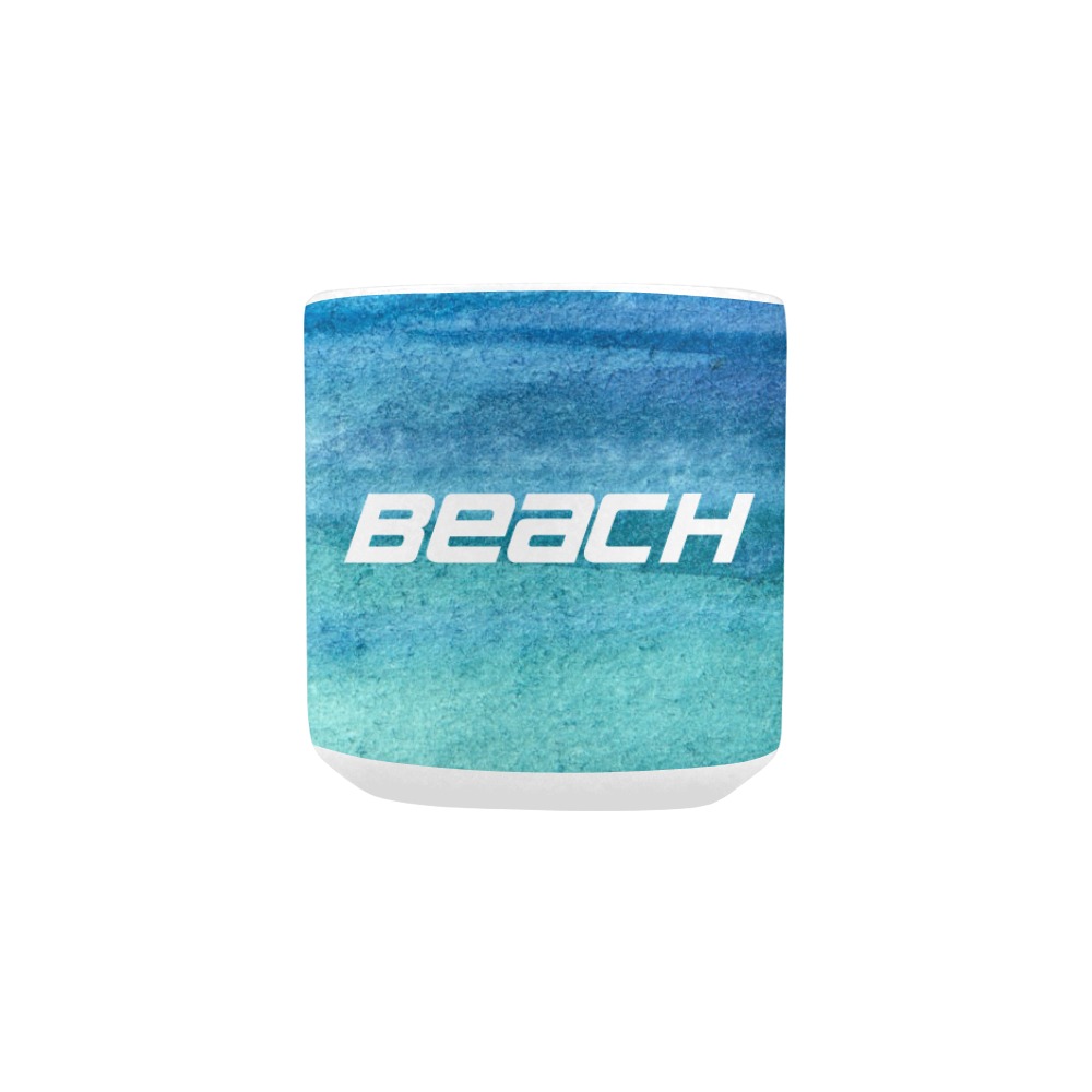 Love for the Beach - watercolor gradient blue Heart-shaped Morphing Mug