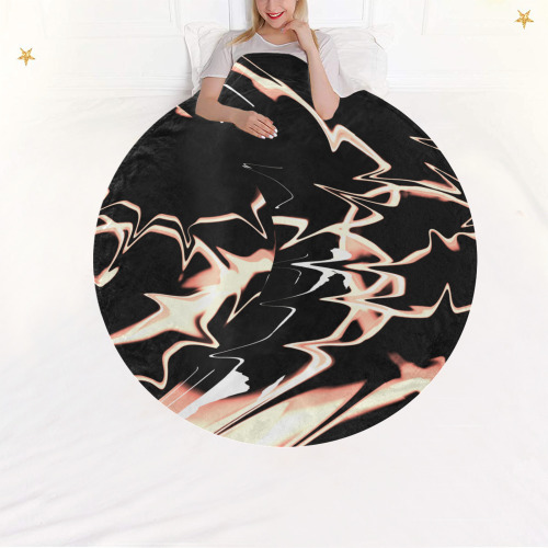 Abstrait Lumière Cuivre Circular Ultra-Soft Micro Fleece Blanket 47"