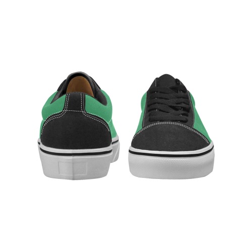 color sea green Men's Low Top Skateboarding Shoes (Model E001-2)