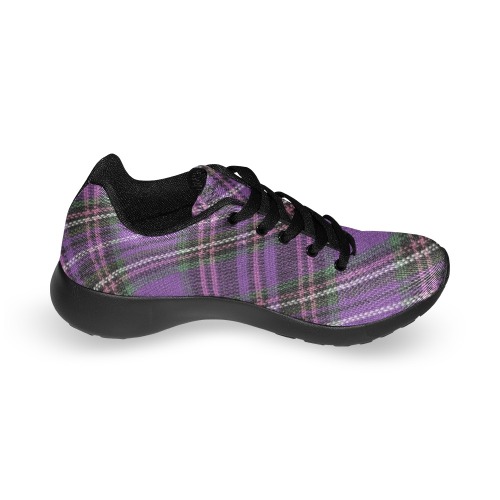 Deep Purple Plaid Women’s Running Shoes (Model 020)