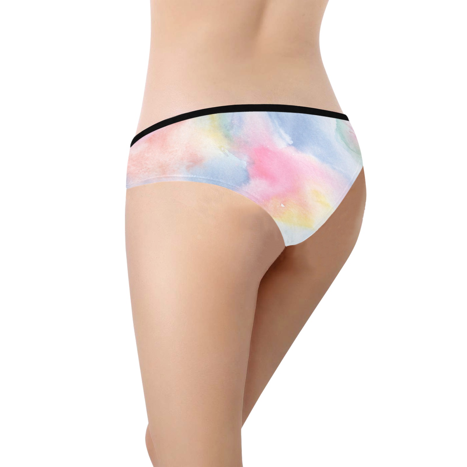 Colorful watercolor Women's Hipster Panties (Model L33)