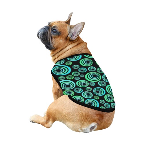 Retro Psychedelic Pretty Green Pattern All Over Print Pet Tank Top