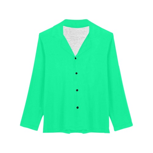 color medium spring green Women's Long Sleeve Pajama Shirt