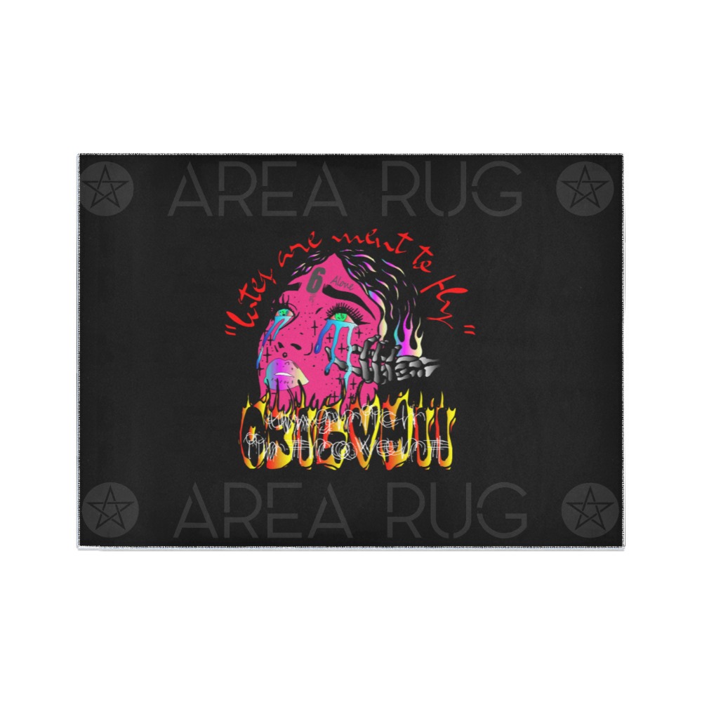 uri alone a svd bitch graphic Area Rug7'x5'