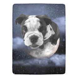 Dog Pug on Moon Ultra-Soft Micro Fleece Blanket 60"x80"