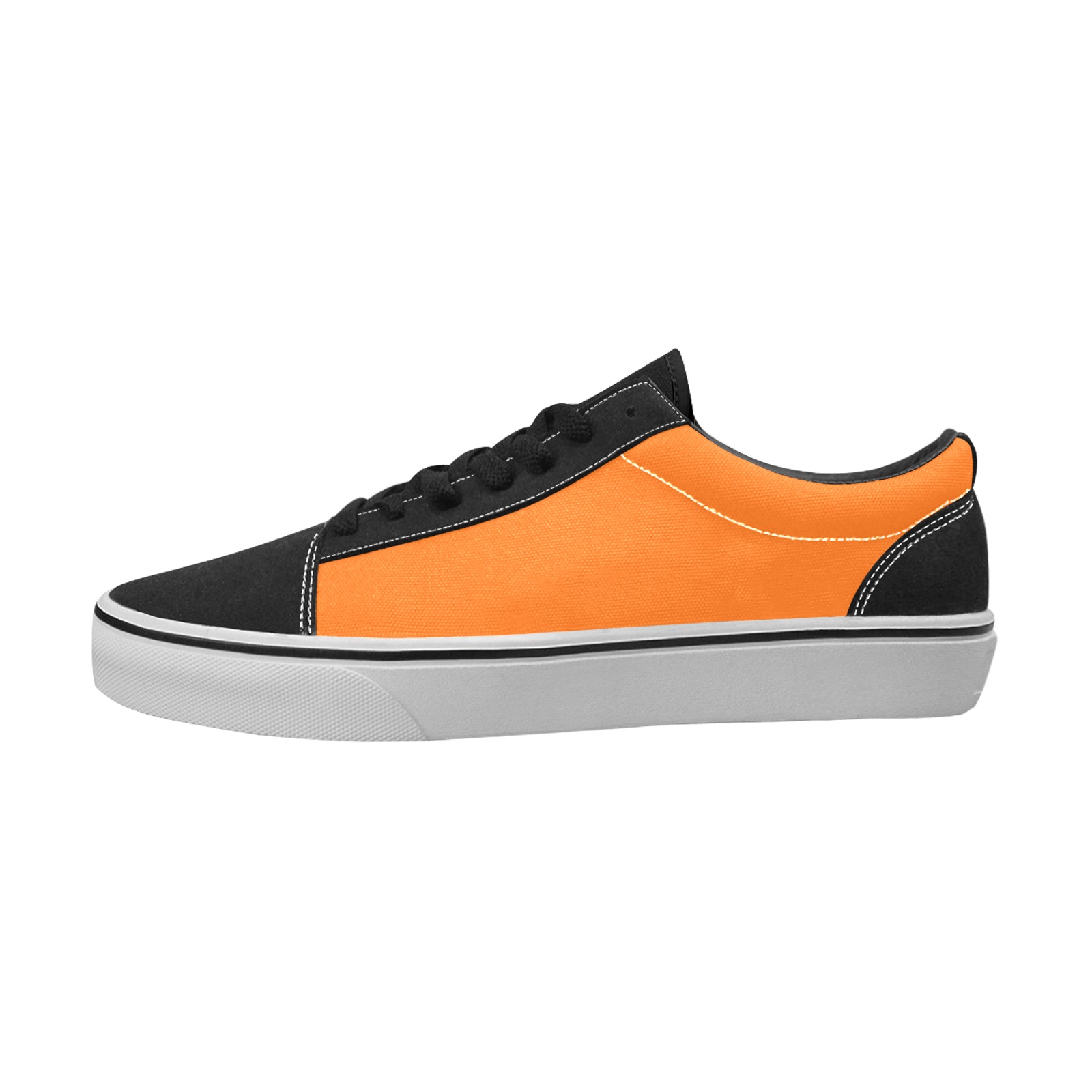 color pumpkin Women's Low Top Skateboarding Shoes (Model E001-2)