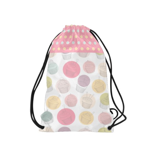 Colorful Cupcakes Small Drawstring Bag Model 1604 (Twin Sides) 11"(W) * 17.7"(H)