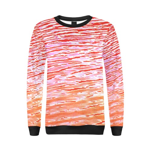 Orange and red water All Over Print Crewneck Sweatshirt for Women (Model H18)