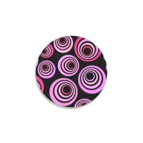 Retro Psychedelic Pretty Pink Pattern Round Coaster