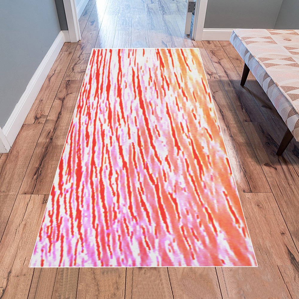 Orange and red water Area Rug 7'x3'3''