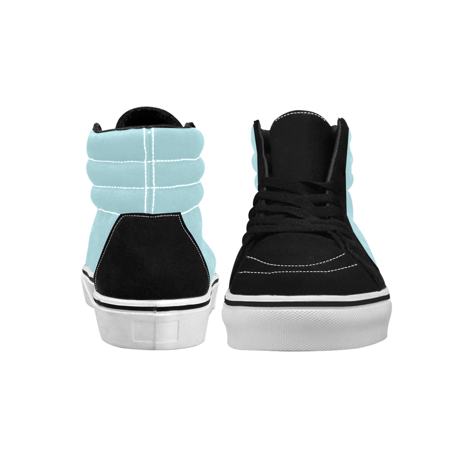 color powder blue Women's High Top Skateboarding Shoes (Model E001-1)