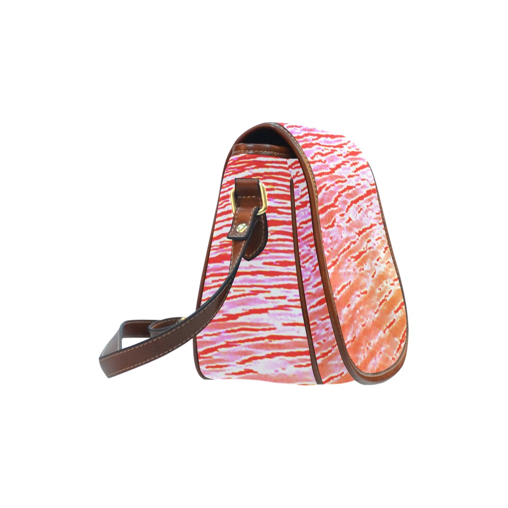 Orange and red water Saddle Bag/Small (Model 1649) Full Customization