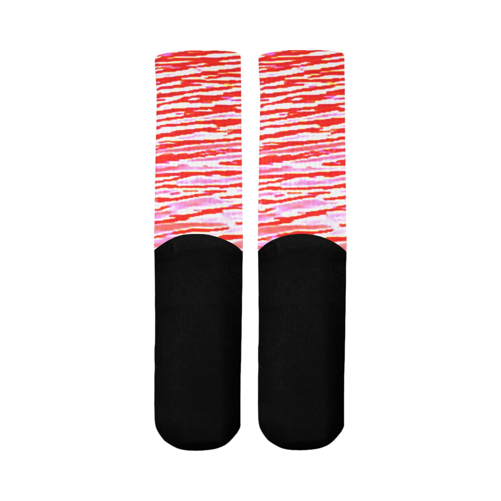 Orange and red water Mid-Calf Socks (Black Sole)
