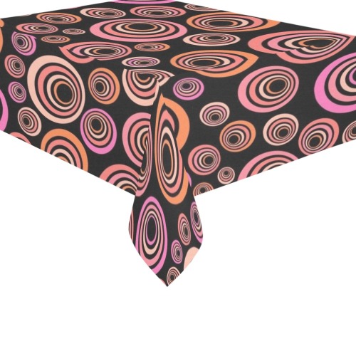 Retro Psychedelic Pretty Orange Pattern Cotton Linen Tablecloth 60"x 84"