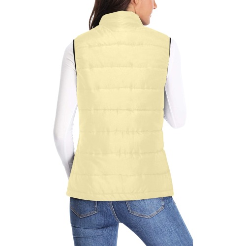 color vanilla Women's Padded Vest Jacket (Model H44)