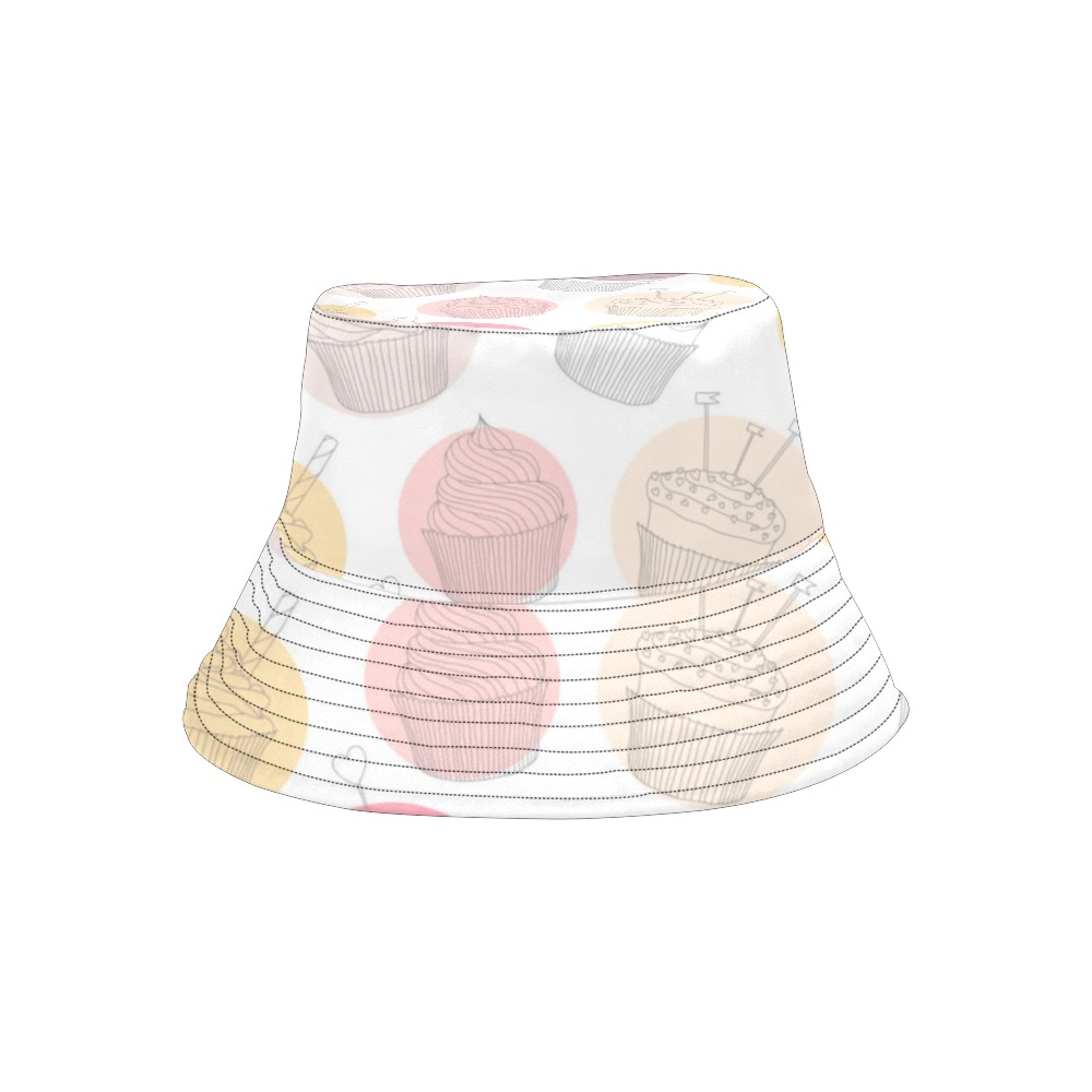 Colorful Cupcakes All Over Print Bucket Hat for Men