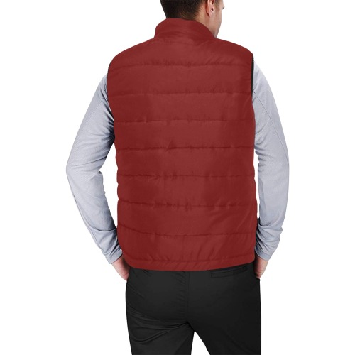 color blood red Men's Padded Vest Jacket (Model H44)
