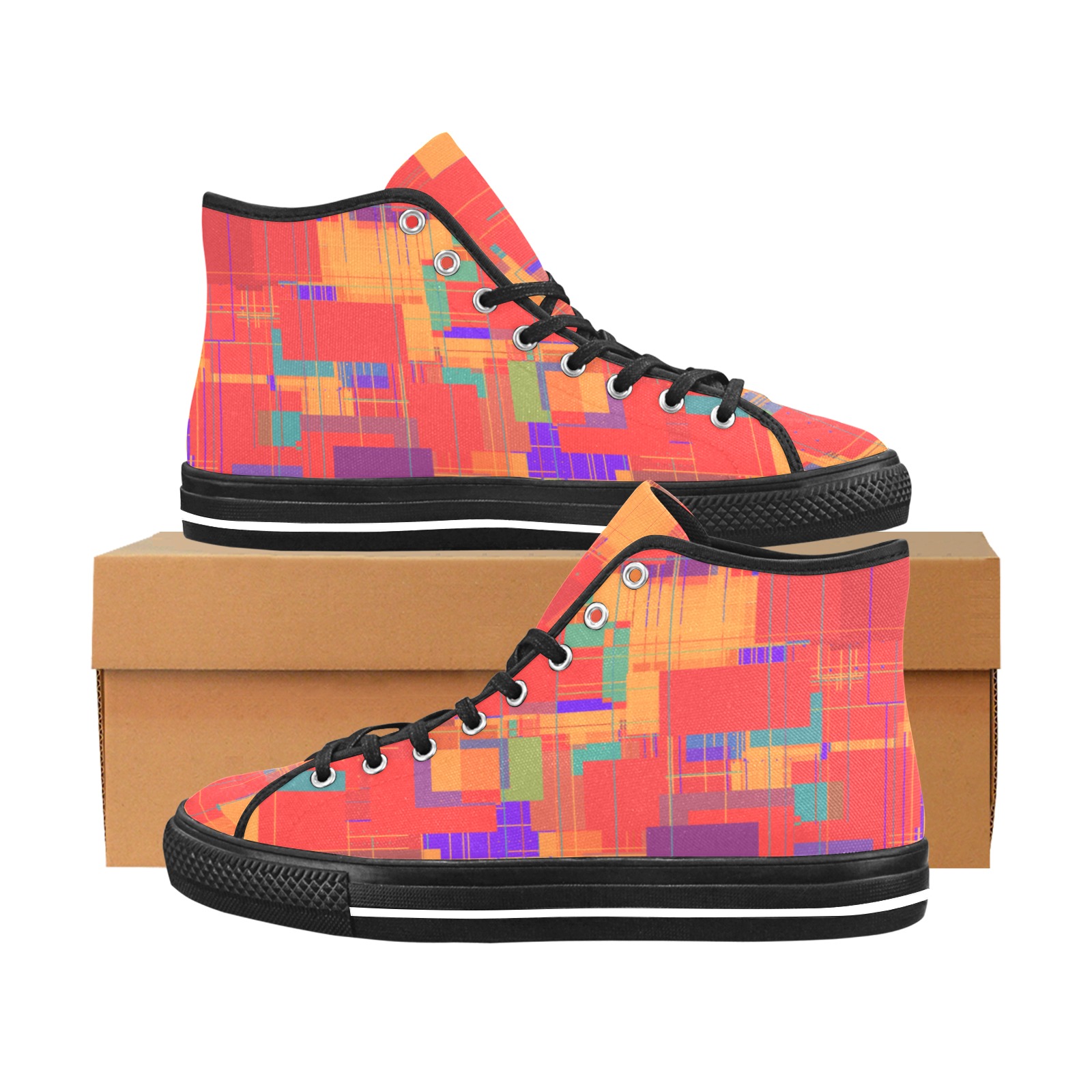 Random Shapes Abstract Pattern Vancouver H Men's Canvas Shoes (1013-1)