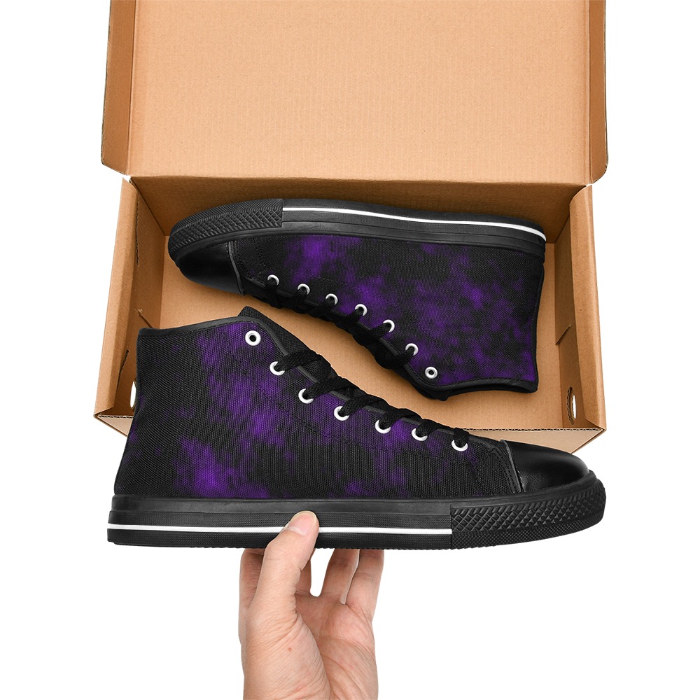 Necrosis - Purple Women's Classic High Top Canvas Shoes (Model 017)