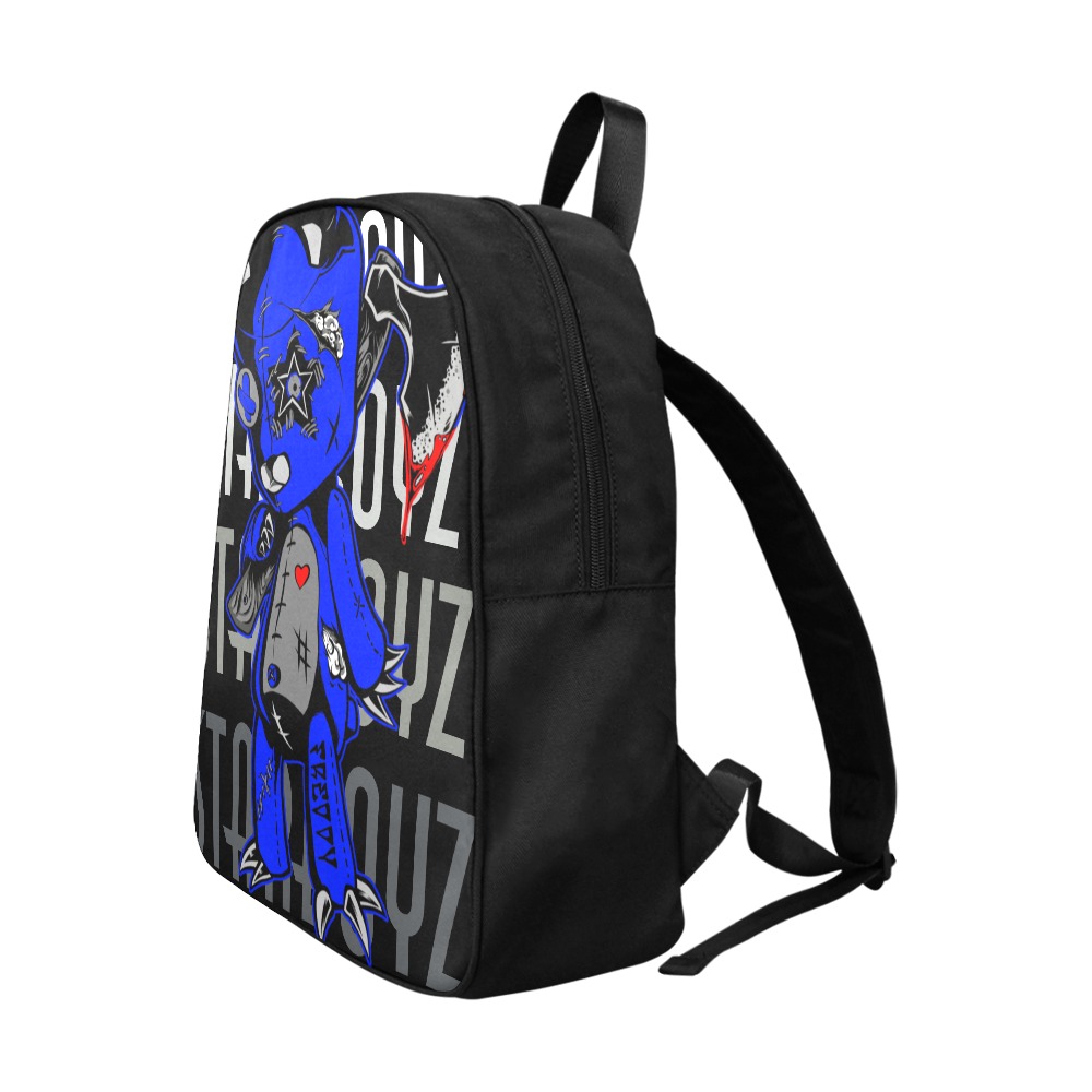 Freddy Blue Fabric School Backpack (Model 1682) (Large)