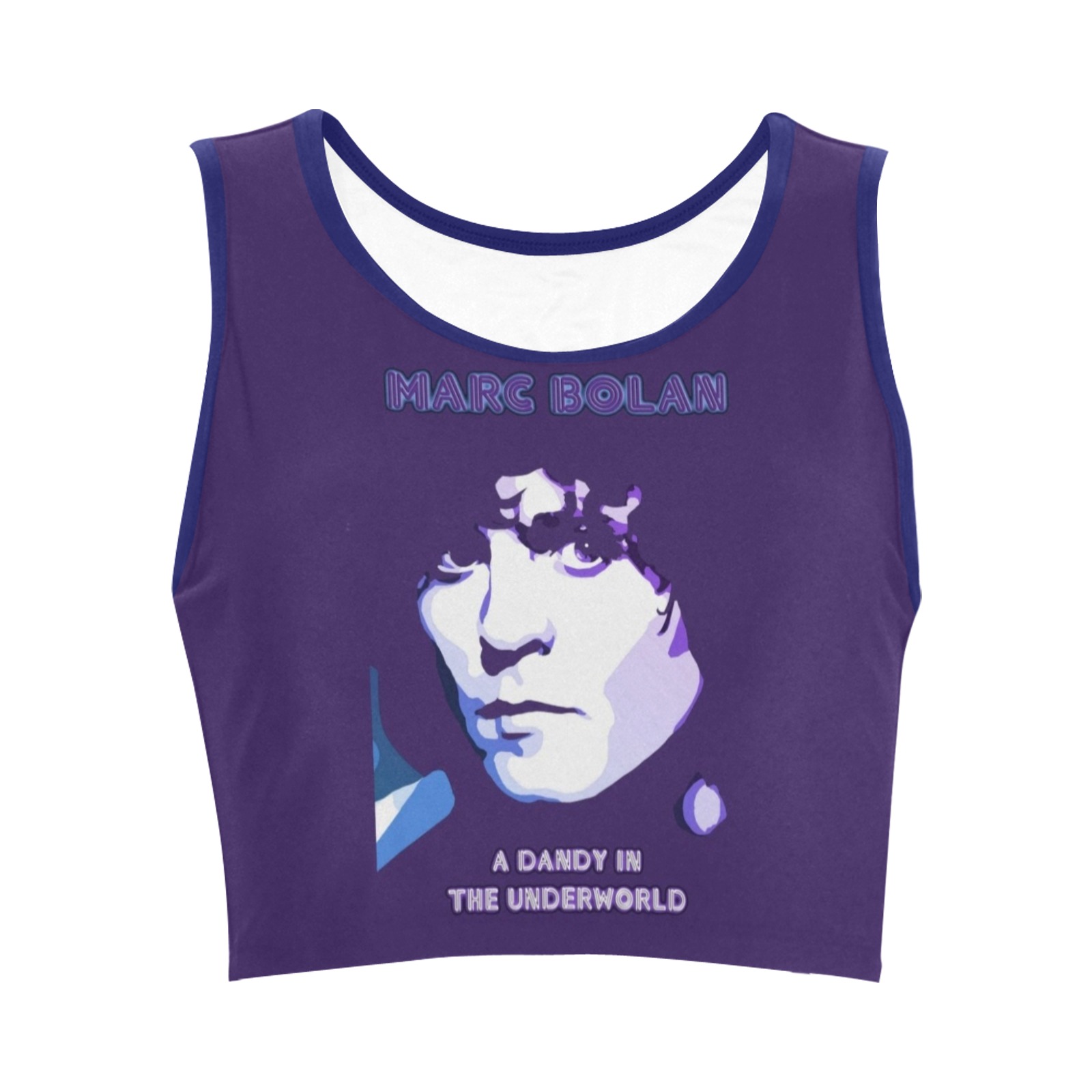 Marc Bolan & T.Rex Purple Dandy Art Crop Top Women's Crop Top (Model T42)