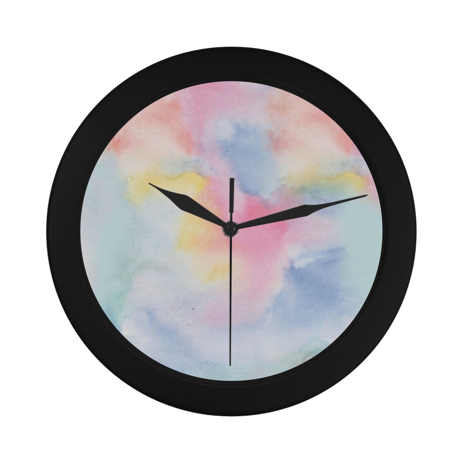 Colorful watercolor Circular Plastic Wall clock