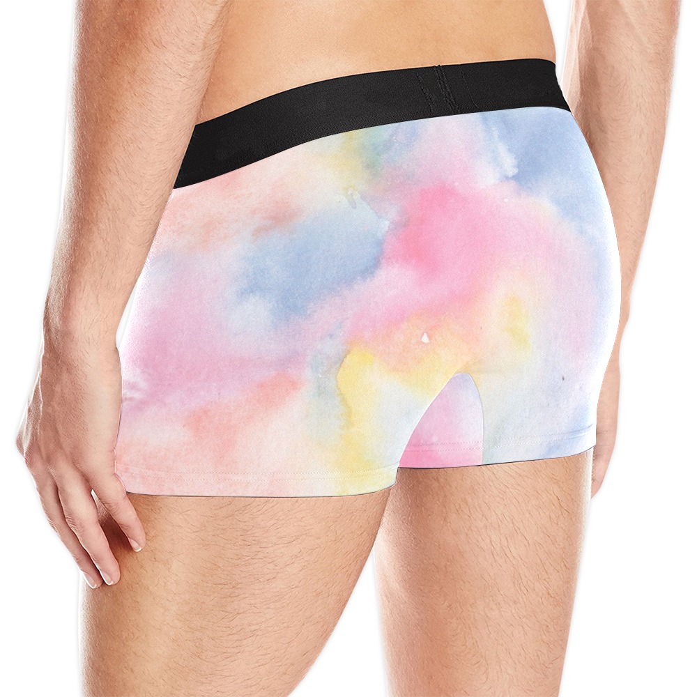 Colorful watercolor Men's Boxer Briefs with Merged Design (Model  L10)