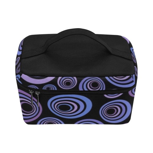 Retro Psychedelic Pretty Purple Pattern Cosmetic Bag/Large (Model 1658)