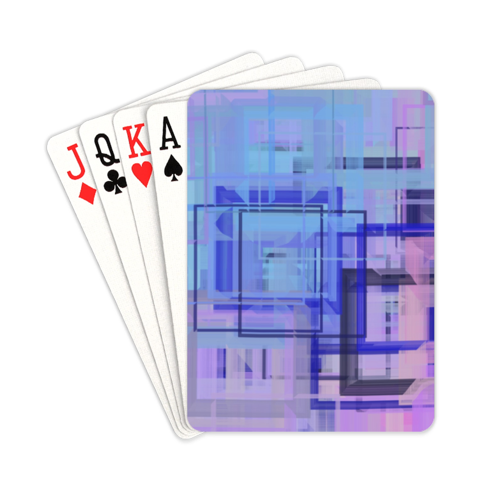Pink Blue Rectangles Abstract Playing Cards 2.5"x3.5"