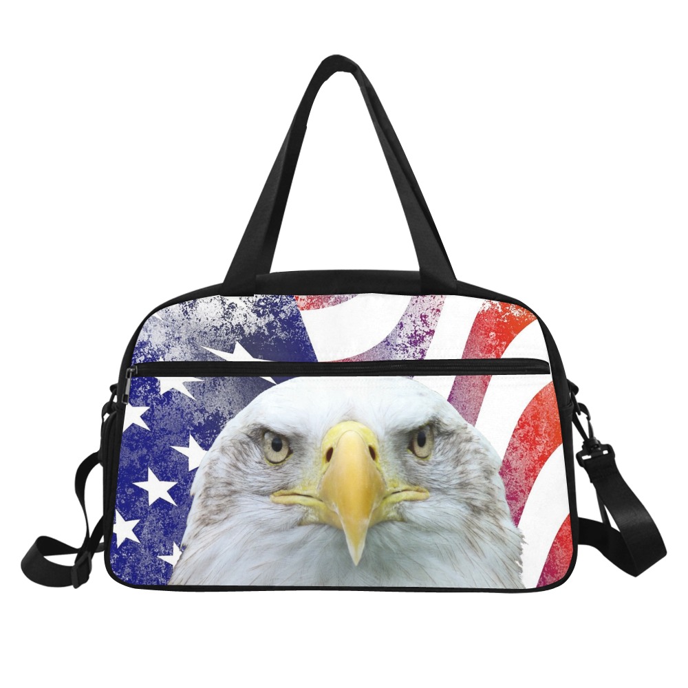 American Flag and Bald Eagle Fitness Handbag (Model 1671)