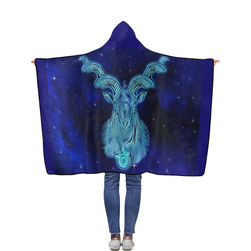 Capricorn design Flannel Hooded Blanket 40''x50''