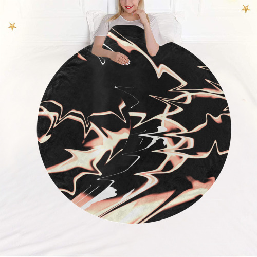 Abstrait Lumière Cuivre Circular Ultra-Soft Micro Fleece Blanket 60"
