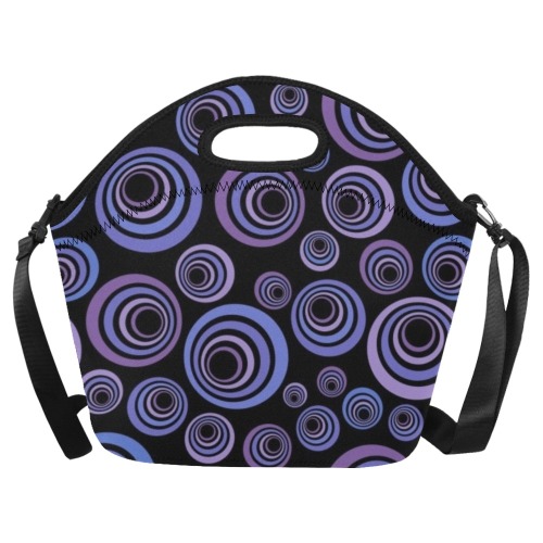 Retro Psychedelic Pretty Purple Pattern Neoprene Lunch Bag/Large (Model 1669)