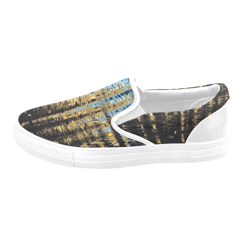 Milan Gold Men's Unusual Slip-on Canvas Shoes (Model 019)