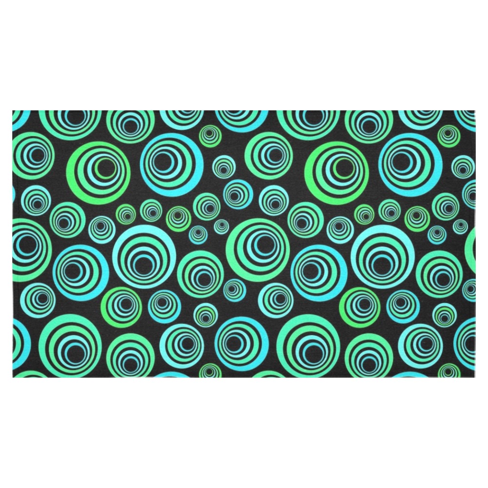 Retro Psychedelic Pretty Green Pattern Cotton Linen Tablecloth 60"x 104"