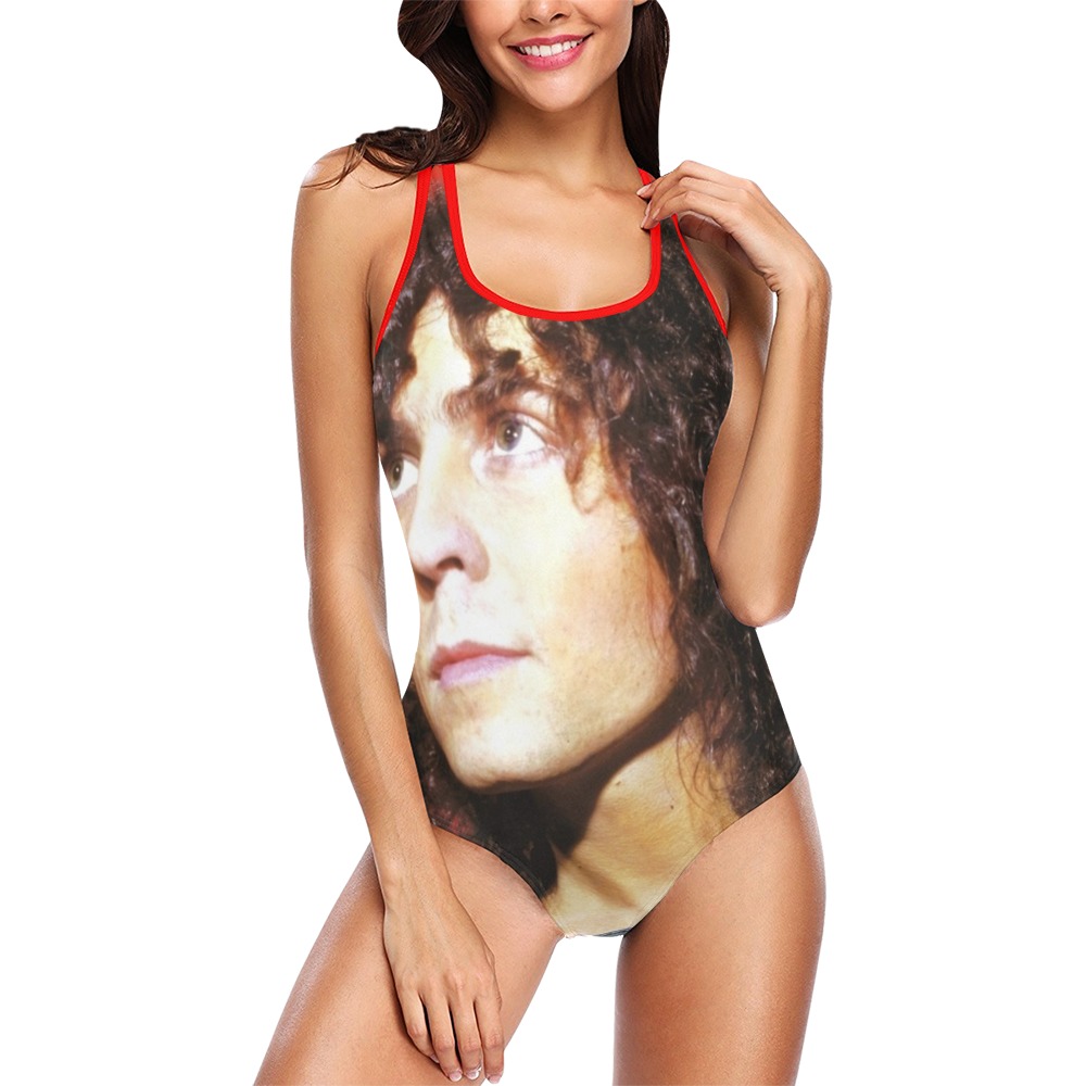 'Red' Marc Bolan & T.Rex Swim Suit Vest One Piece Swimsuit (Model S04)