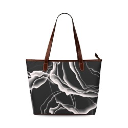 Monochrome Ink Shoulder Tote Bag (Model 1646)