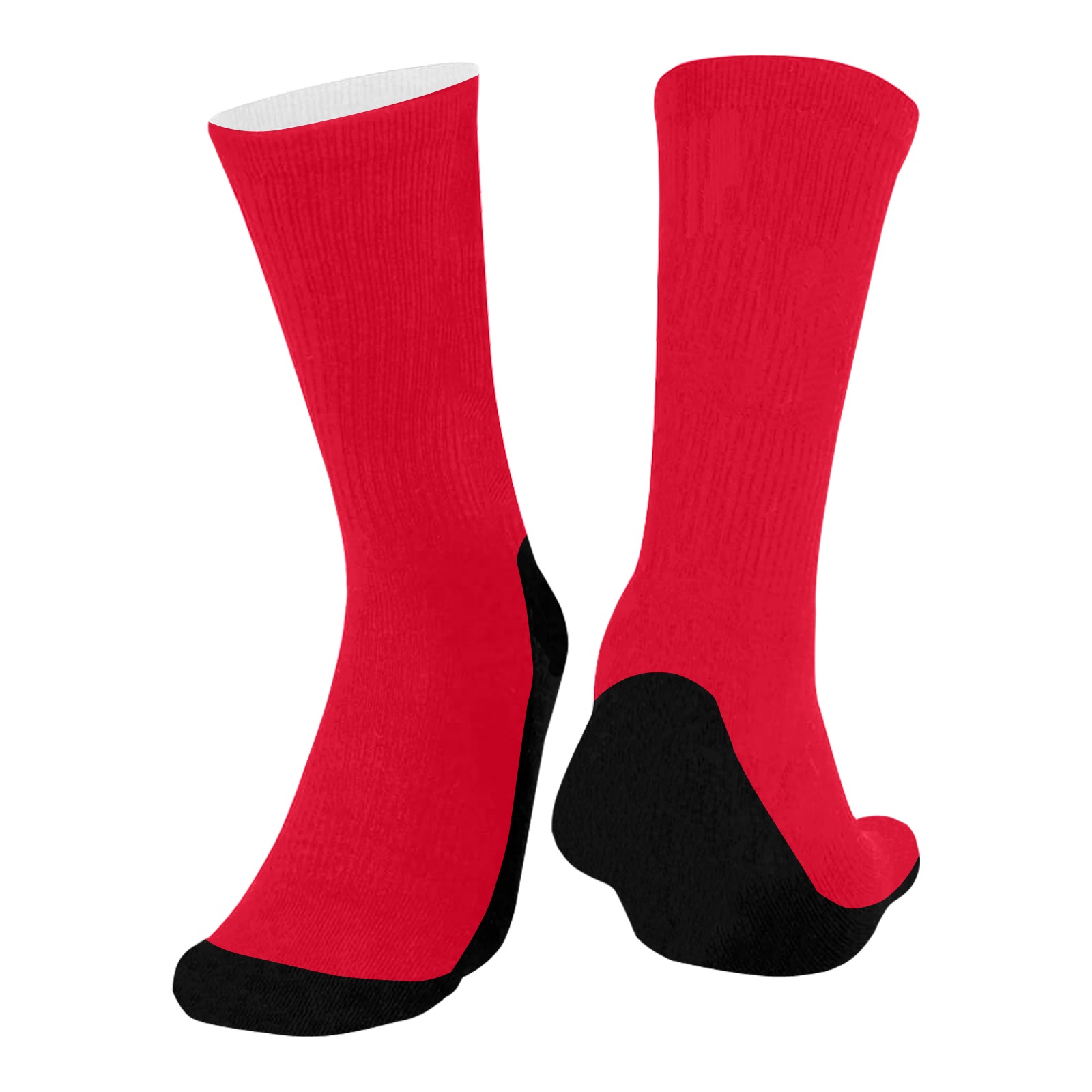 color Spanish red Mid-Calf Socks (Black Sole)