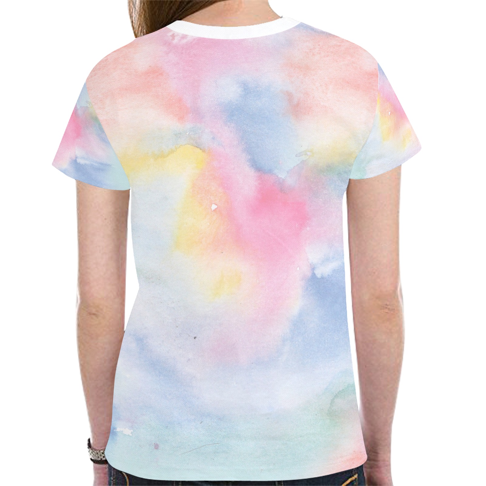 Colorful watercolor New All Over Print T-shirt for Women (Model T45)