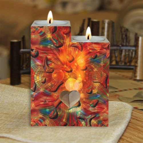 Fire by Nico Bielow Wooden Candle Holder (Without Candle)