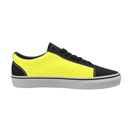 color maximum yellow Women's Low Top Skateboarding Shoes (Model E001-2)